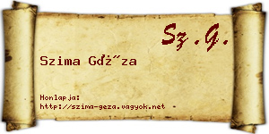 Szima Géza névjegykártya