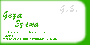 geza szima business card